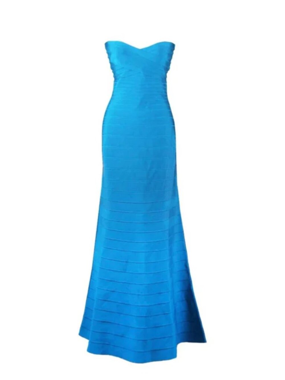 PROM DRESS: Blue Bandage Strapless Maxi Gown UNWORN